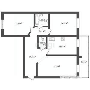3-к квартира, вторичка, 103м2, 12/19 этаж
