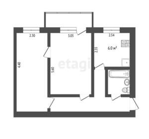 2-к квартира, вторичка, 43м2, 3/5 этаж