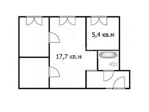 3-к квартира, вторичка, 43м2, 2/5 этаж