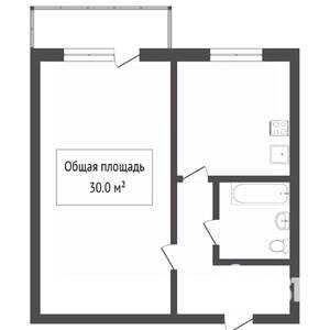 1-к квартира, вторичка, 30м2, 5/5 этаж