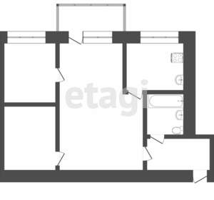 3-к квартира, вторичка, 60м2, 1/5 этаж