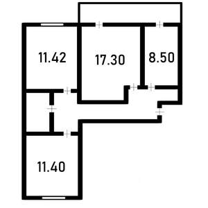 3-к квартира, вторичка, 82м2, 4/17 этаж