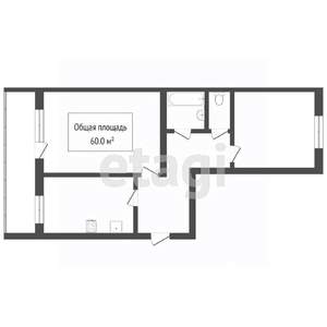 2-к квартира, вторичка, 59м2, 14/17 этаж