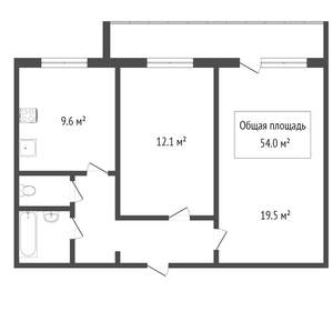 2-к квартира, вторичка, 54м2, 4/5 этаж