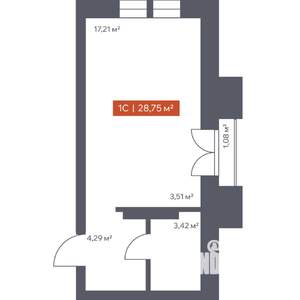 Студия квартира, вторичка, 29м2, 14/30 этаж