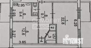 2-к квартира, вторичка, 61м2, 3/5 этаж