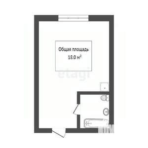 1-к квартира, вторичка, 19м2, 2/3 этаж