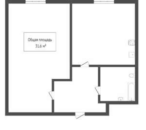 1-к квартира, вторичка, 30м2, 4/5 этаж