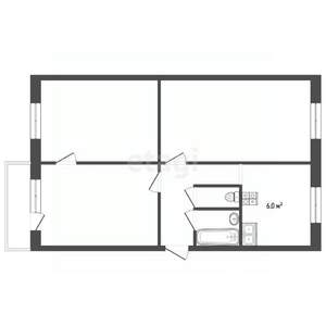 3-к квартира, вторичка, 59м2, 2/5 этаж