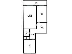 2-к квартира, вторичка, 60м2, 5/10 этаж