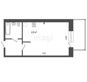 Студия квартира, вторичка, 34м2, 9/16 этаж