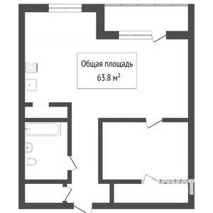 2-к квартира, вторичка, 73м2, 2/7 этаж