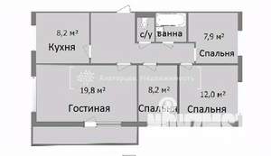 4-к квартира, вторичка, 72м2, 7/10 этаж