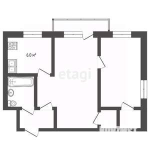 2-к квартира, вторичка, 40м2, 3/4 этаж