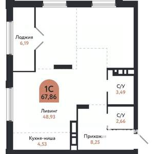 Студия квартира, вторичка, 68м2, 26/26 этаж