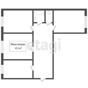3-к квартира, вторичка, 62м2, 8/9 этаж