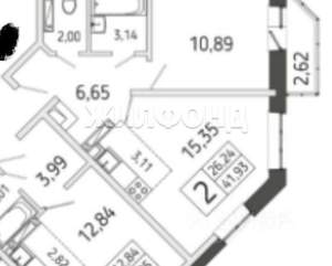 2-к квартира, вторичка, 42м2, 16/17 этаж