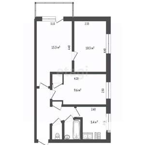 3-к квартира, вторичка, 52м2, 5/5 этаж
