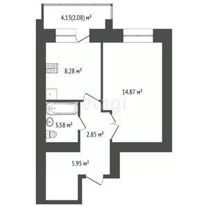 1-к квартира, вторичка, 38м2, 3/19 этаж
