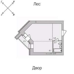 Студия квартира, строящийся дом, 35м2, 5/9 этаж