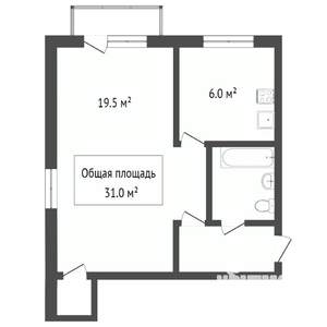 1-к квартира, вторичка, 32м2, 3/4 этаж