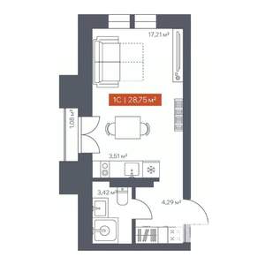 Студия квартира, вторичка, 29м2, 14/30 этаж