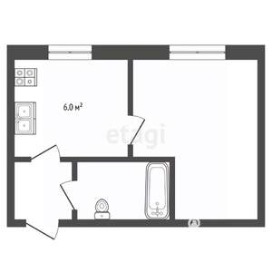 1-к квартира, вторичка, 26м2, 5/5 этаж