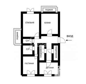 3-к квартира, вторичка, 82м2, 9/10 этаж