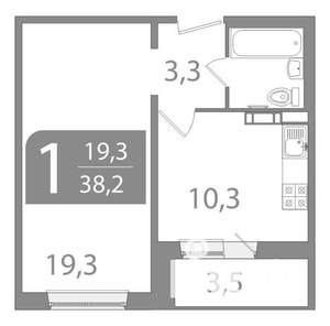 1-к квартира, вторичка, 36м2, 1/10 этаж