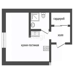 Студия квартира, вторичка, 17м2, 1/5 этаж
