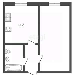 1-к квартира, вторичка, 34м2, 6/10 этаж