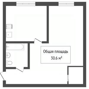 1-к квартира, вторичка, 29м2, 5/9 этаж