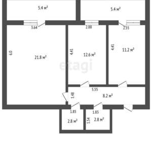 2-к квартира, вторичка, 59м2, 4/15 этаж