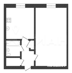1-к квартира, вторичка, 33м2, 2/5 этаж