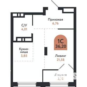 Студия квартира, вторичка, 36м2, 26/26 этаж