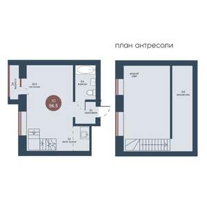 Студия квартира, вторичка, 57м2, 7/7 этаж