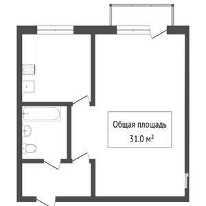 1-к квартира, вторичка, 30м2, 1/5 этаж