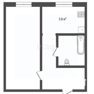1-к квартира, вторичка, 21м2, 2/4 этаж