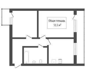 3-к квартира, вторичка, 58м2, 1/6 этаж