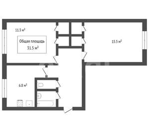 2-к квартира, вторичка, 45м2, 2/5 этаж