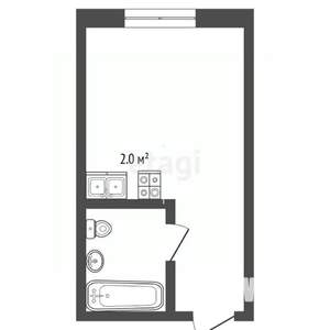 Студия квартира, вторичка, 16м2, 2/5 этаж