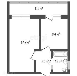 1-к квартира, вторичка, 34м2, 9/11 этаж