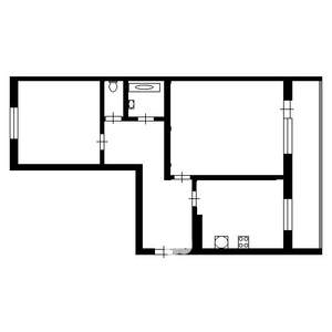 2-к квартира, вторичка, 59м2, 1/17 этаж