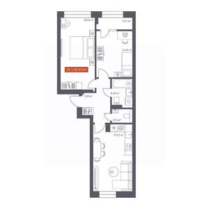 2-к квартира, вторичка, 65м2, 6/7 этаж