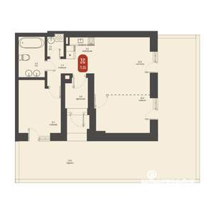 3-к квартира, вторичка, 72м2, 1/23 этаж