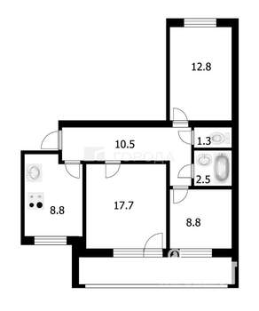 3-к квартира, вторичка, 62м2, 9/9 этаж
