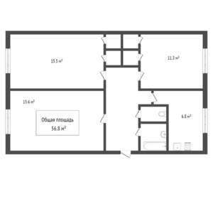 3-к квартира, вторичка, 60м2, 2/5 этаж