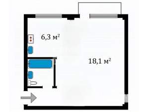 Студия квартира, вторичка, 31м2, 4/5 этаж