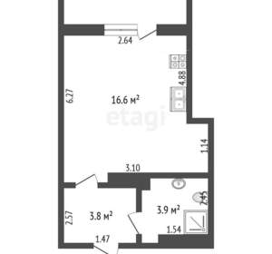 Студия квартира, вторичка, 24м2, 14/18 этаж