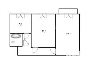 2-к квартира, вторичка, 43м2, 3/5 этаж